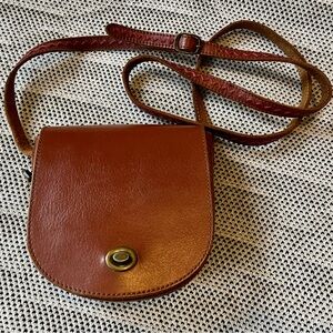 Anthropologie Jasper and Jeera Brown Leather Saddlebag Crossbody